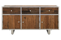 Orsina Natural Wood Sideboard, Light Oak Timber 3 Door Buffet Cabinet, Functional Wooden Storage Unit