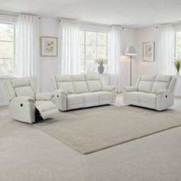 More4Homes Skye 3+2+1 Linen Electric Recliner Sofa Set (Beige)