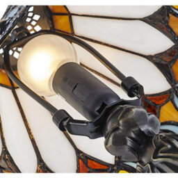 Happy Homewares Art Denergy Savingtiffany Glass Table Lamp With Amber Shade - thumbnail 4