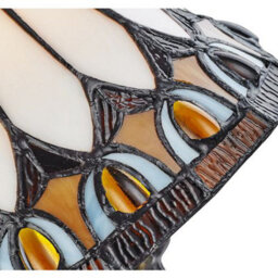 Happy Homewares Art Denergy Savingtiffany Glass Table Lamp With Amber Shade - thumbnail 3