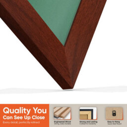 "30X17"" Rose Wood Modern Vinyl Record Frame With Emerald Mount For 12 Inch Lp Album Cover & Disc - Ak Frames" - thumbnail 3