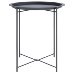 Orsina Sleek Grey Metal Round Side Table, Modern Design Bedside Table For Bedroom, Functional Livingroom Sidetable - thumbnail 9