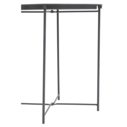 Orsina Sleek Grey Metal Round Side Table, Modern Design Bedside Table For Bedroom, Functional Livingroom Sidetable - thumbnail 5