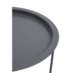 Orsina Sleek Grey Metal Round Side Table, Modern Design Bedside Table For Bedroom, Functional Livingroom Sidetable - thumbnail 7