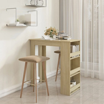 Berkfield Bar Table With Storage Rack Sonoma Oak 102X50X103.5Cm Engineered Wood - image 1