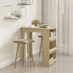 Berkfield Bar Table With Storage Rack Sonoma Oak 102X50X103.5Cm Engineered Wood - thumbnail 1