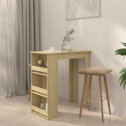 Berkfield Bar Table With Storage Rack Sonoma Oak 102X50X103.5Cm Engineered Wood - thumbnail 4
