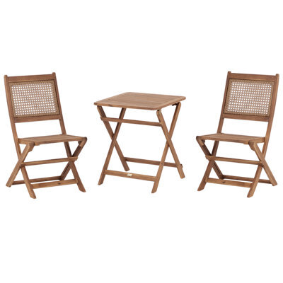 Beliani Bistro Set Folding Paraggi Certified Acacia Wood Brown - image 1
