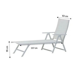 Out & Out Original Bjorn White Outdoor Sun Lounger Sun Bed - thumbnail 3