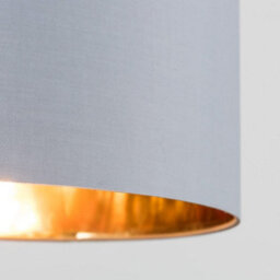 Valuelights Reni Grey & Gold Inner Drum Ceiling Lamp Shade And Bulb (D)45Cm - thumbnail 2
