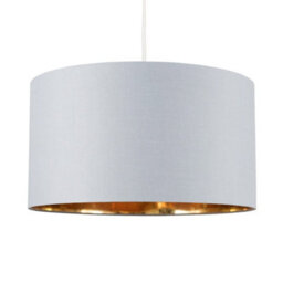 Valuelights Reni Grey & Gold Inner Drum Ceiling Lamp Shade And Bulb (D)45Cm - thumbnail 3