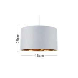 Valuelights Reni Grey & Gold Inner Drum Ceiling Lamp Shade And Bulb (D)45Cm - thumbnail 4