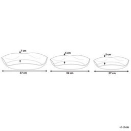Beliani Set Of 3 Trinket Dishes Ujung Metal Gold - thumbnail 3