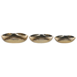 Beliani Set Of 3 Trinket Dishes Ujung Metal Gold - thumbnail 1