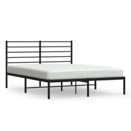 Berkfield Metal Bed Frame With Headboard Black 150X200 Cm 5Ft King Size - thumbnail 2