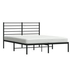 Berkfield Metal Bed Frame With Headboard Black 150X200 Cm 5Ft King Size - thumbnail 4