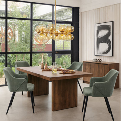 Madison & Mayfair Set Of 2 Aldridge Dining Chair With Black Leg In Terry Grey