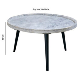 Wyld Haus Alabama Marble Coffee Table With Black Metal Hairpin Legs - thumbnail 3