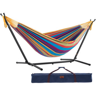 Vivere Double Cotton Hammock With Stand (250Cm) - Tropical - image 1