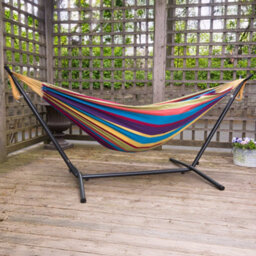 Vivere Double Cotton Hammock With Stand (250Cm) - Tropical - thumbnail 2