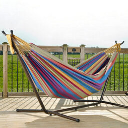 Vivere Double Cotton Hammock With Stand (250Cm) - Tropical - thumbnail 3