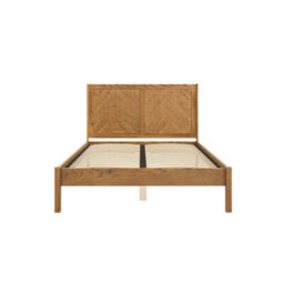 Wyld Haus Dungarvan 5Ft King Size Natural Wood Bed With Chevron Headboard - thumbnail 4