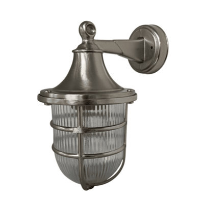 Lampfix Navigator 09133 Outdoor Ip64 1 Light Large Wall Lantern In A Satin Nickel Finish