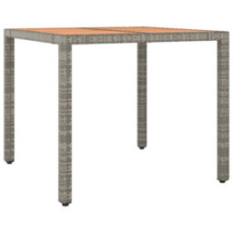 Walplus 5 Piece Garden Outdoor Dining Set Suitable For Backyard, Patio Grey Poly Rattan&solid Wood Acacia - thumbnail 6