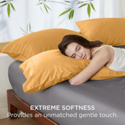 Moonlight Bedding Pillowcase Pack Of 2-Envelope Closure Super Soft Brushed Microfiber House Wife Pillow Cover,(Ochre, 50X75 Cm) - thumbnail 2