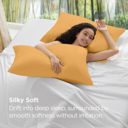 Moonlight Bedding Pillowcase Pack Of 2-Envelope Closure Super Soft Brushed Microfiber House Wife Pillow Cover,(Ochre, 50X75 Cm) - thumbnail 4