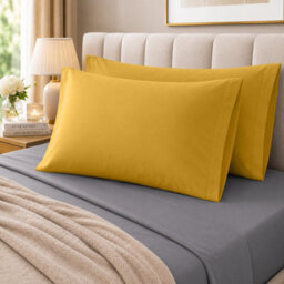 Moonlight Bedding Pillowcase Pack Of 2-Envelope Closure Super Soft Brushed Microfiber House Wife Pillow Cover,(Ochre, 50X75 Cm) - thumbnail 8