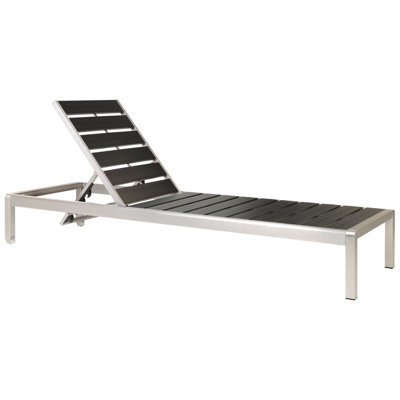 Beliani Sun Lounger Nardo Reclining Metal Black/ Silver - image 1