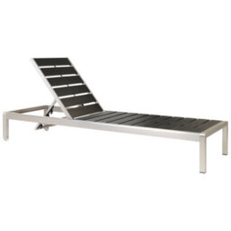 Beliani Sun Lounger Nardo Reclining Metal Black/ Silver - thumbnail 1