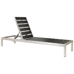Beliani Sun Lounger Nardo Reclining Metal Black/ Silver - thumbnail 5
