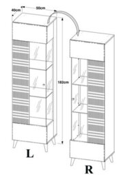 Furneo High Gloss & Matt White Living Room Set Tv Stand Display Cabinet Sideboard Azzurro 10/12/14 White Led Lights - thumbnail 5