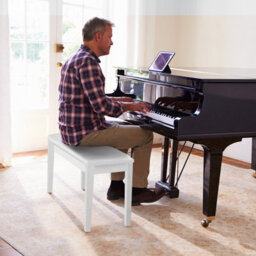 Costway 75Cm Pu Leather Piano Bench Double Duet Seat Padded Vanity Stool W/ Storage - thumbnail 3