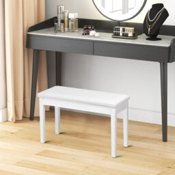 Costway 75Cm Pu Leather Piano Bench Double Duet Seat Padded Vanity Stool W/ Storage - thumbnail 4