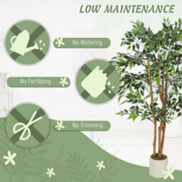 Homcom 150Cm Artificial Ficus Tree, Faux Plant For Home Decor - thumbnail 5