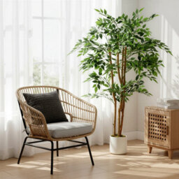 Homcom 150Cm Artificial Ficus Tree, Faux Plant For Home Decor - thumbnail 8