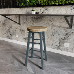 Lassic Chef Vida Wooden Revolving Bar Stool - Grey - thumbnail 6