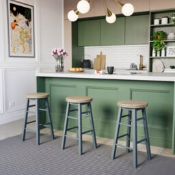 Lassic Chef Vida Wooden Revolving Bar Stool - Grey - thumbnail 2