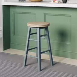Lassic Chef Vida Wooden Revolving Bar Stool - Grey