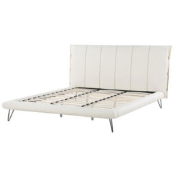 Beliani Bed Faux Leather Betin 180 X 200 Cm (Eu Super King) Light Beige - thumbnail 5