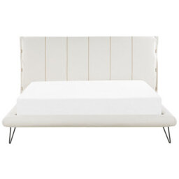 Beliani Bed Faux Leather Betin 180 X 200 Cm (Eu Super King) Light Beige - thumbnail 4