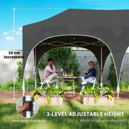 Outsunny 3 X 6M Pop Up Gazebo With Sides, Peak Top Garden Party Tent Marquee - thumbnail 9