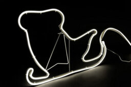 Shatchi Reindeer With Sleigh Neon Effect Rope Light Silhouette Double Side 90 Cool White Leds - thumbnail 4