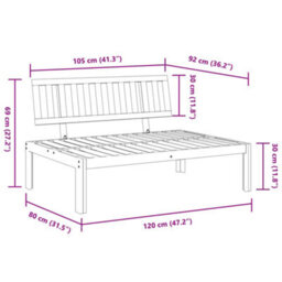 Walplus Garden Pallet Middle Sofa Solid Wood Acacia - 120 X 92 X 69 Cm (W X D X H) - thumbnail 6