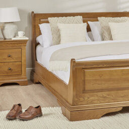 The Furniture Market French Louis Solid Oak 6Ft Super King Size Sleigh Bed - thumbnail 4