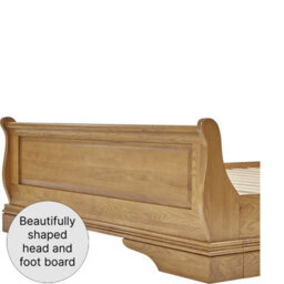 The Furniture Market French Louis Solid Oak 6Ft Super King Size Sleigh Bed - thumbnail 5