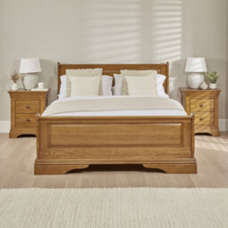 The Furniture Market French Louis Solid Oak 6Ft Super King Size Sleigh Bed - thumbnail 3